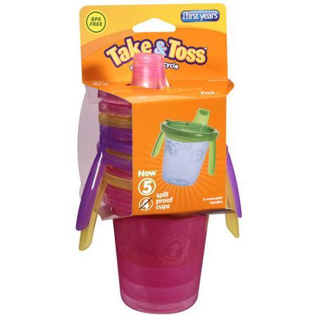 THE FIRST YEARS Take & Toss Sippy Cups w/2 Handles 7oz (4pack)